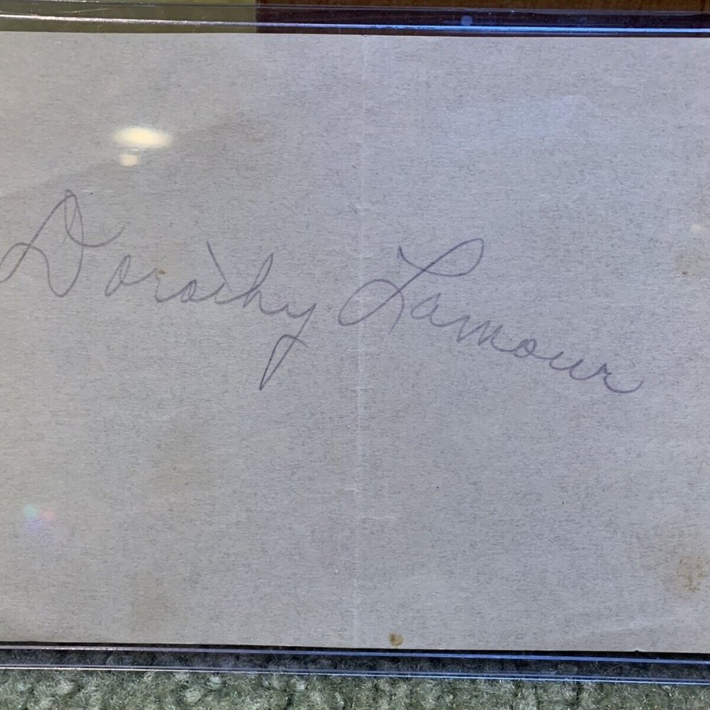 100% Authentic Dorothy Lamour SIGNED 1930’s Actress AUTOGRAPH Road To Bali Movie
